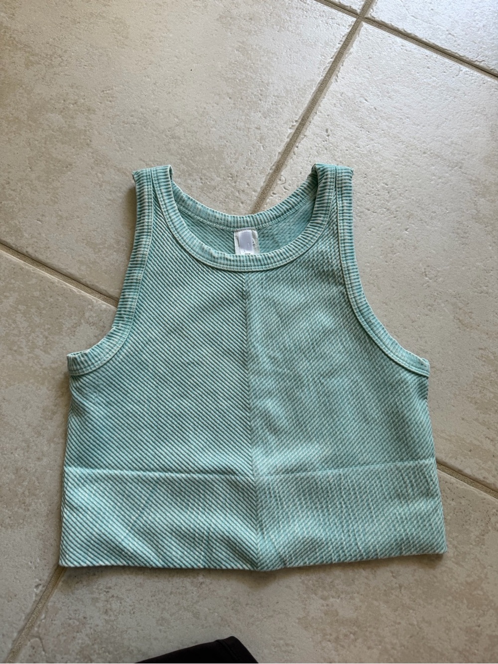 NIKIBIKI soft blue ribbed crop tank
